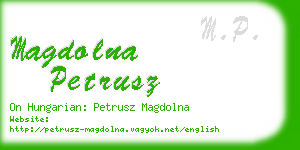 magdolna petrusz business card